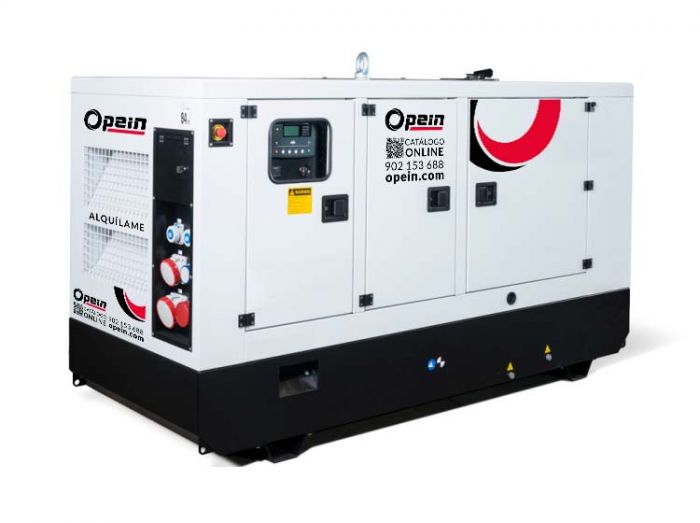 Opein | Alquiler y venta de generador eléctrico diésel 160 kva, motor John Deere de bajo consumo e insonorizado en Canarias, Madrid y Marruecos.