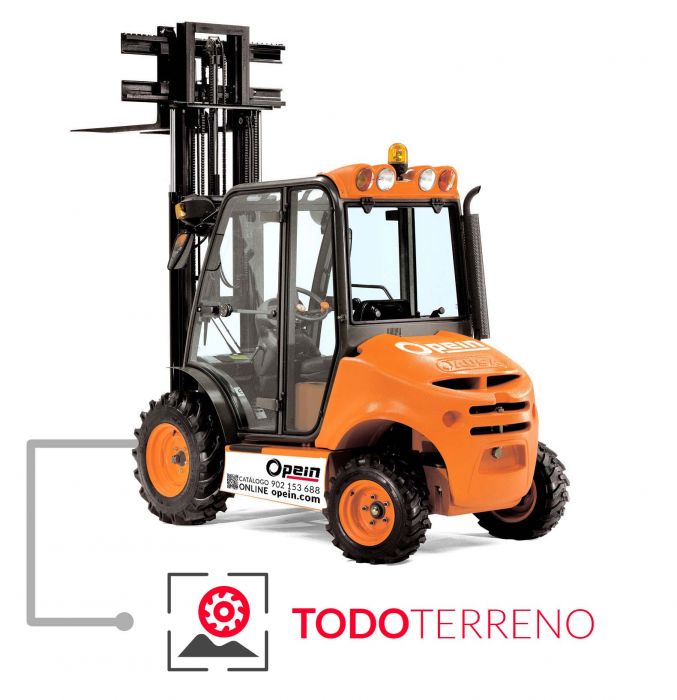 Opein | Alquiler y venta de Carretilla elevadora diésel todoterreno 4x2 Ausa C150H 1,5T con matriculación en Canarias y Marruecos.