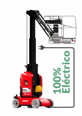 Opein | Alquiler y venta de plataformas elevadoras mástiles verticales eléctricos Manitou VJR 100&105 interior-exterior 10m 200kg en Canarias y Madrid.