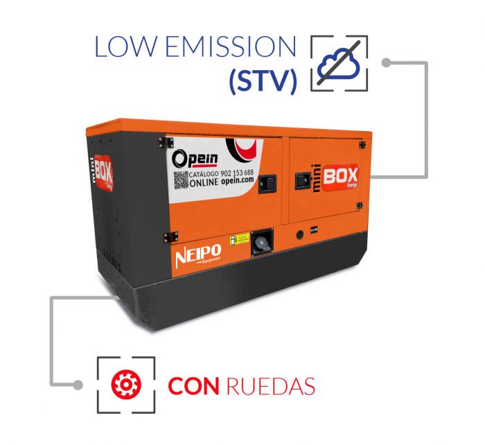 Opein | Alquiler y venta de grupo electrógeno minibox 12 kva 400 - 230 ec stv en Canarias, Madrid y Marruecos.