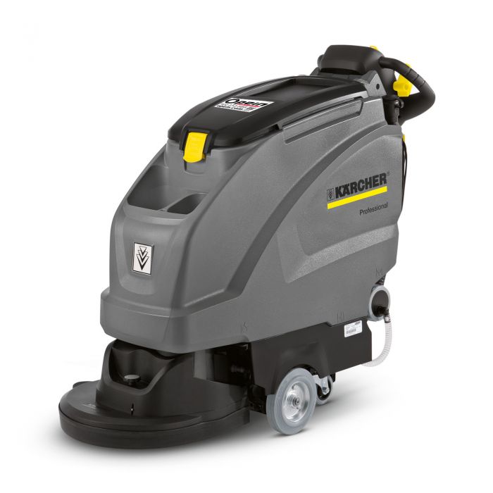 Opein | Alquiler y venta de fregadora (persona de pie en máquina) Karcher 40cm con batería de 24v en Canarias, Madrid y Marruecos.